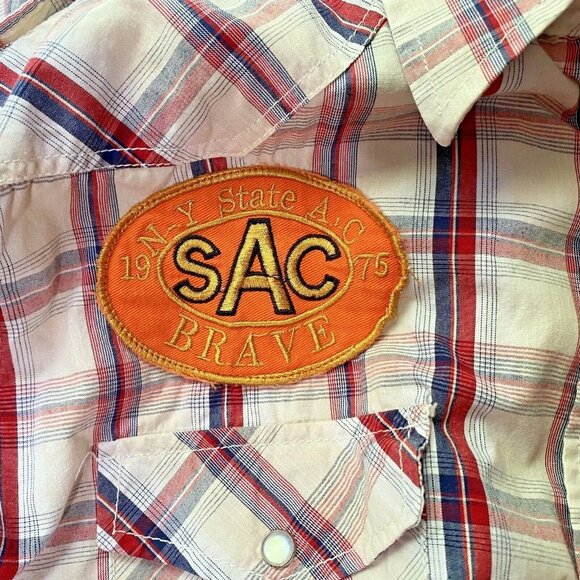 True Rock Plaid Pearl Snap Shirt Mens XL Western Rockabilly Rodeo Country - Picture 6 of 7